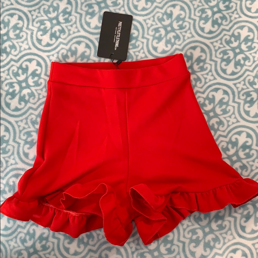 Red Frill Shorts